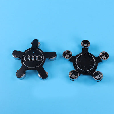 Suitable for Audi five claw wheel hub cover A4L//A5/A6L black five claw car tire center logo cover 135mm - Korvel