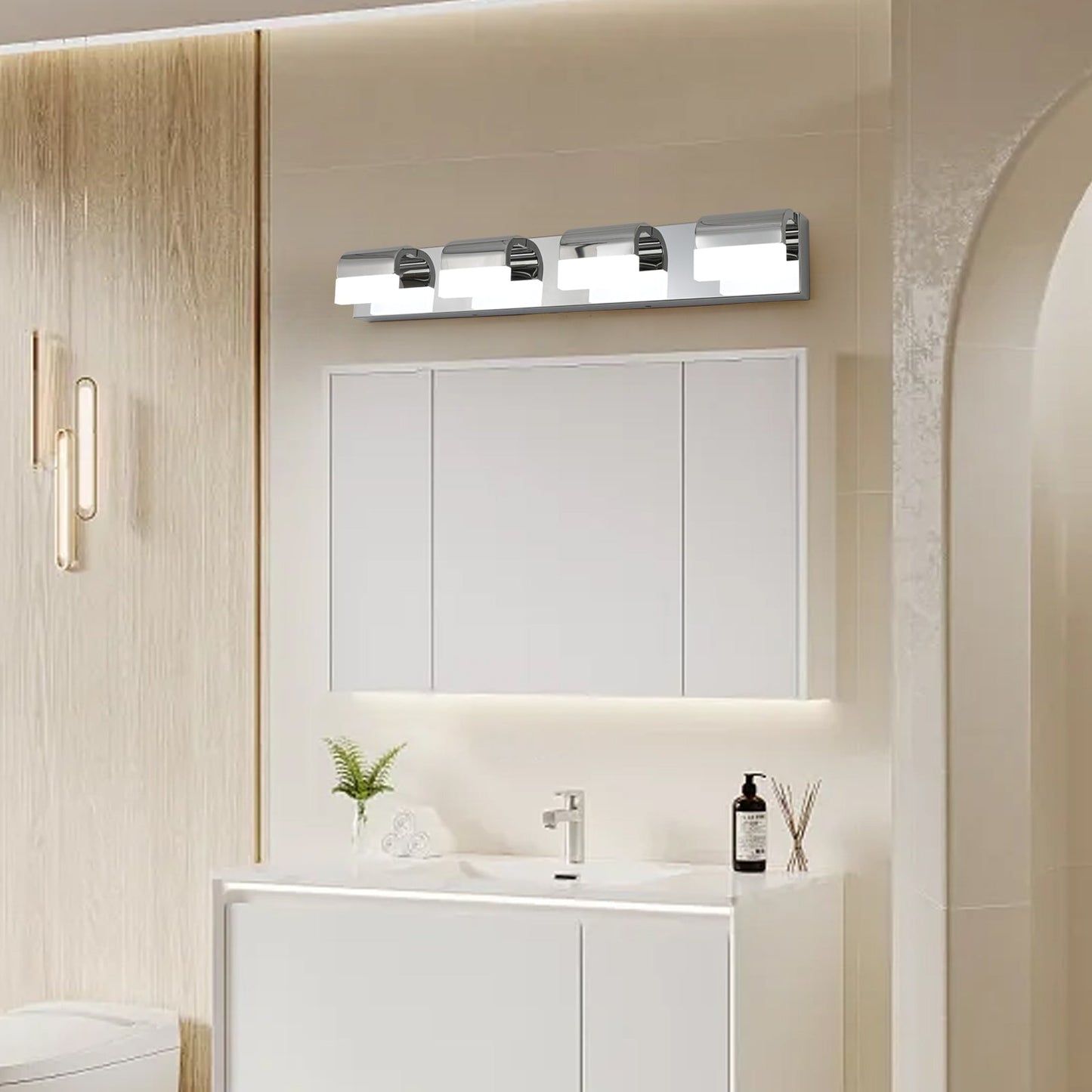 Modern 4-Light LED Vanity Lighting for Bathrooms