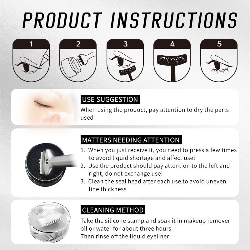 Makeup Magic Eye Liner Gel Pen Waterproof Long Lasting 2 In 1 Lower Liquid Eyeliner Pencil Eyelashes Stamp - Korvel
