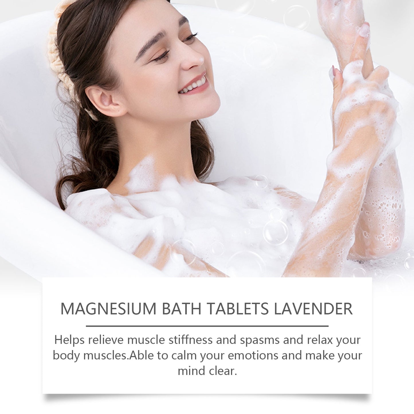 Lavender Essential Oil Magnesium Bath Tablets Moisturize And Cleanse The Body, Refreshing And Lasting - Korvel