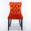 Premium Velvet Upholstered Dining Chair Set - Orange