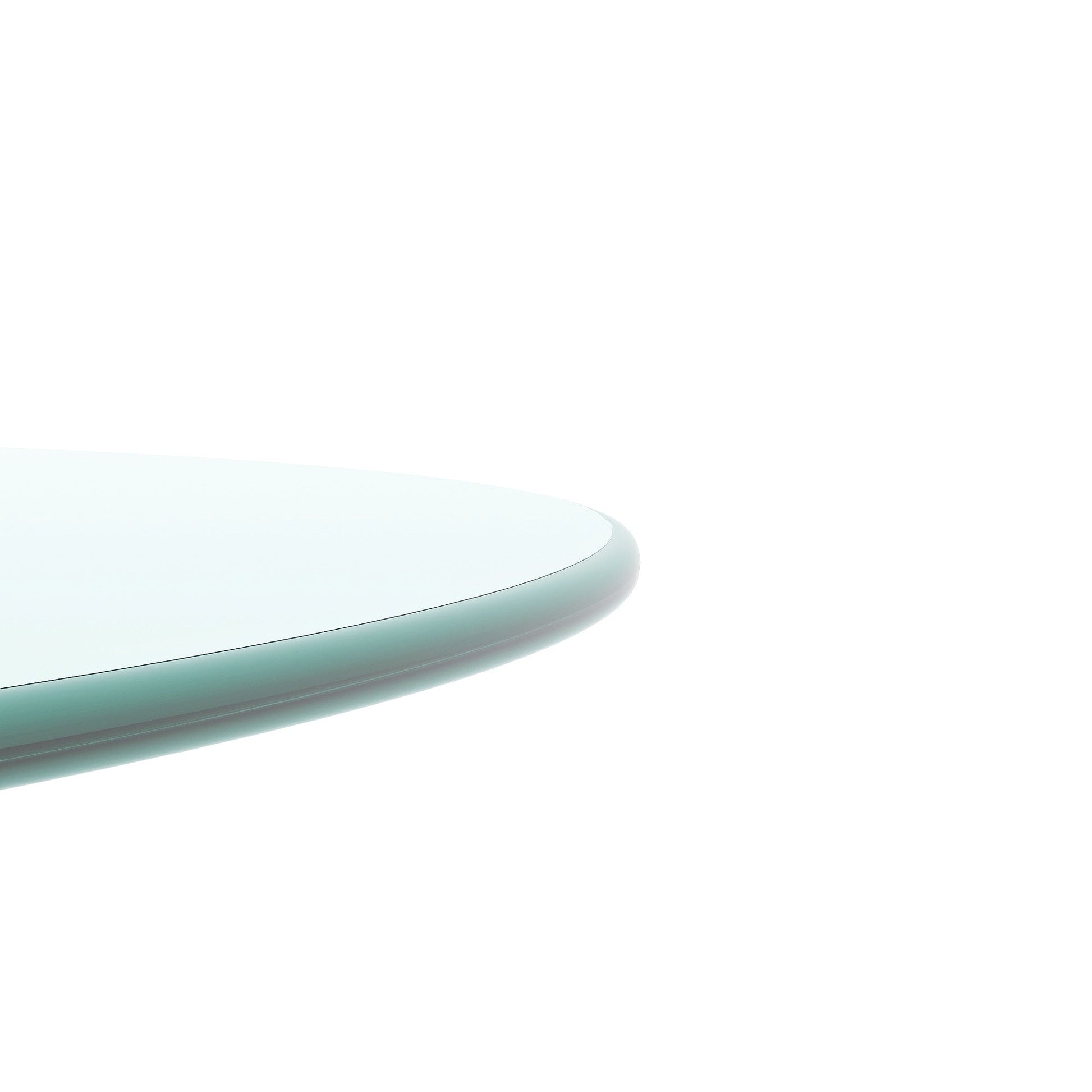 20" Inch Round Tempered Glass Table Top Clear Glass 1/4" Inch Thick Round Polished Edge - Korvel