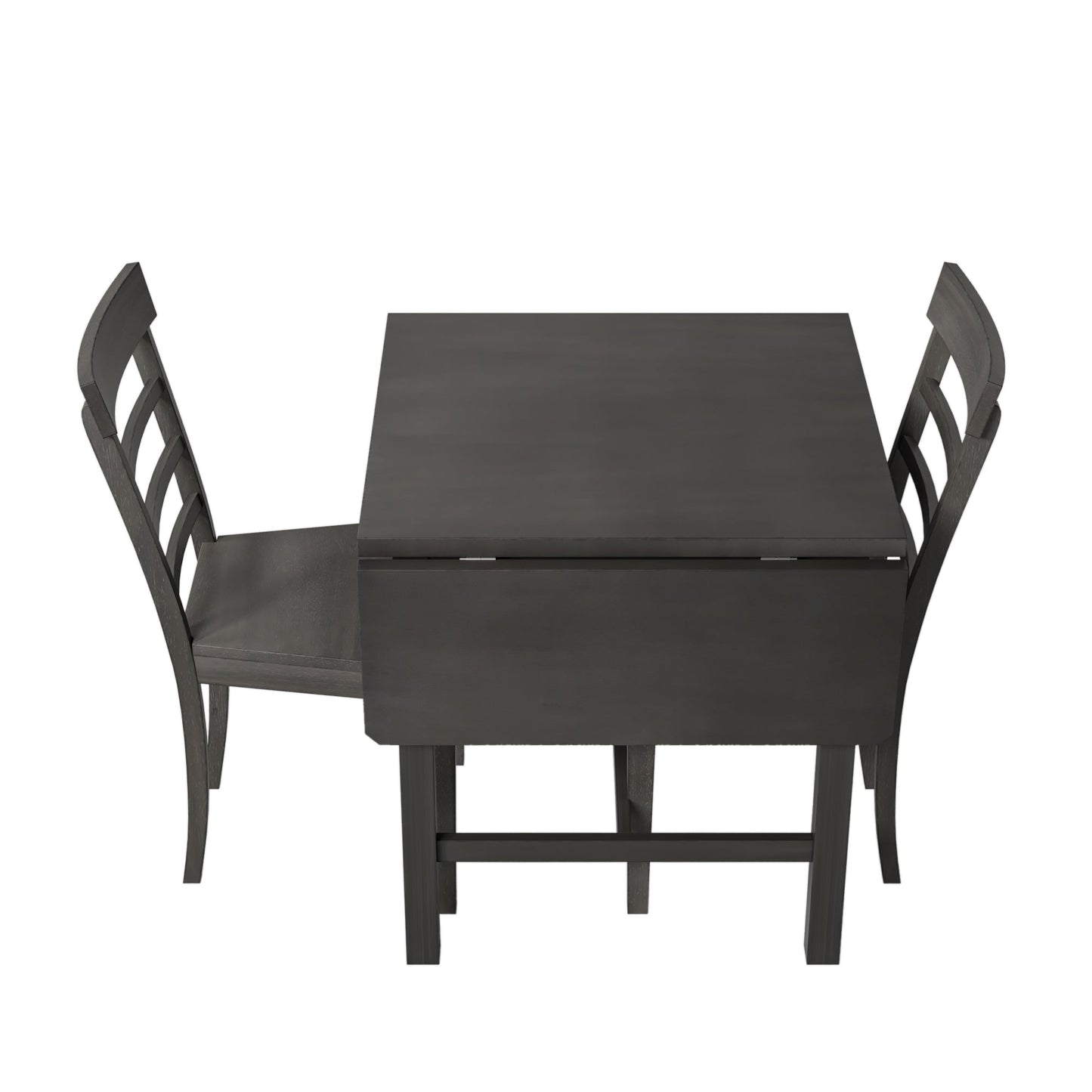TOPMAX 5-piece square wooden pendant light expandable dining table set with 4 ladder back chairs  Gray - Korvel