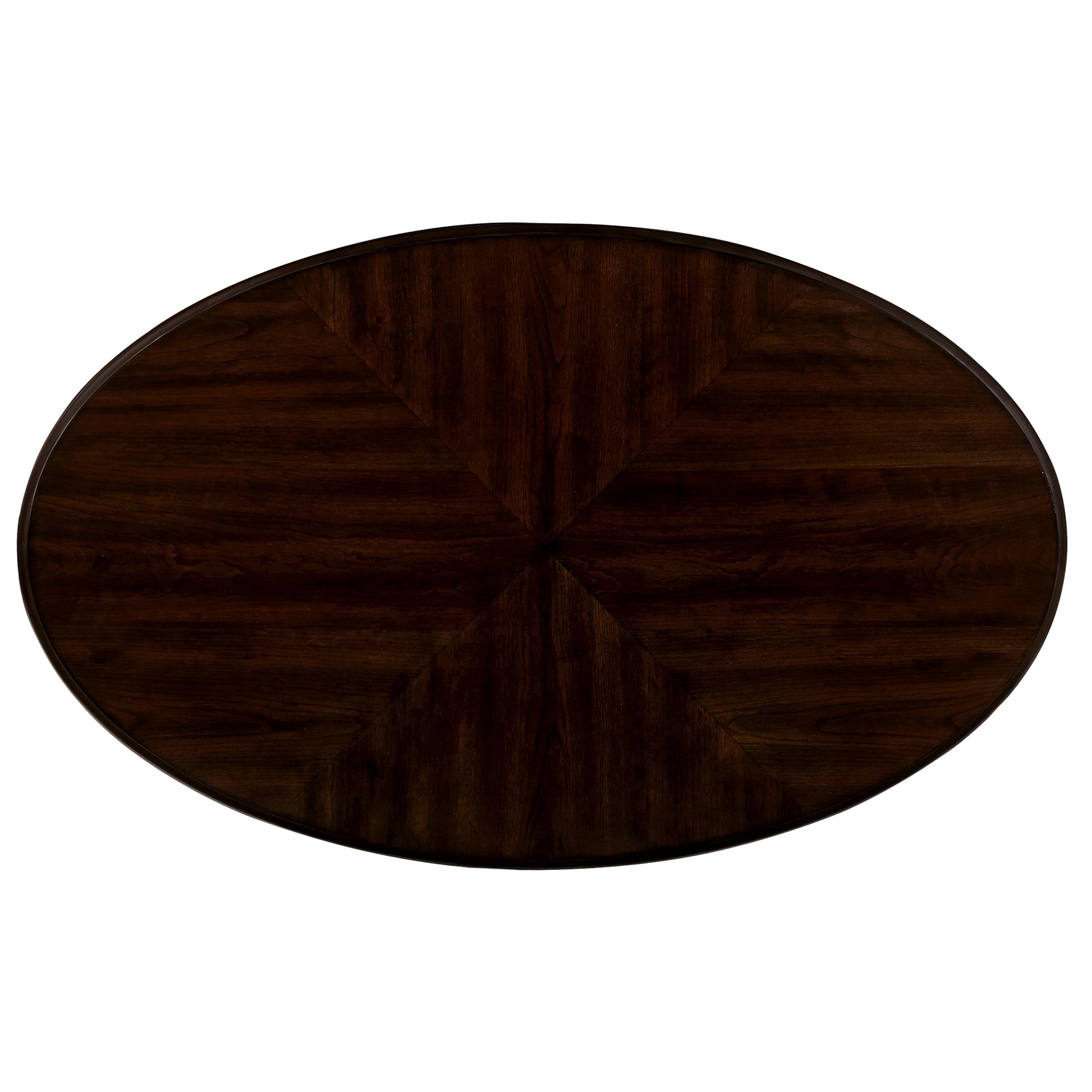 42 inch oval wooden coffee table, 2-story solid wood cocktail table with open storage rack, antique white and cherry tabletop - Korvel
