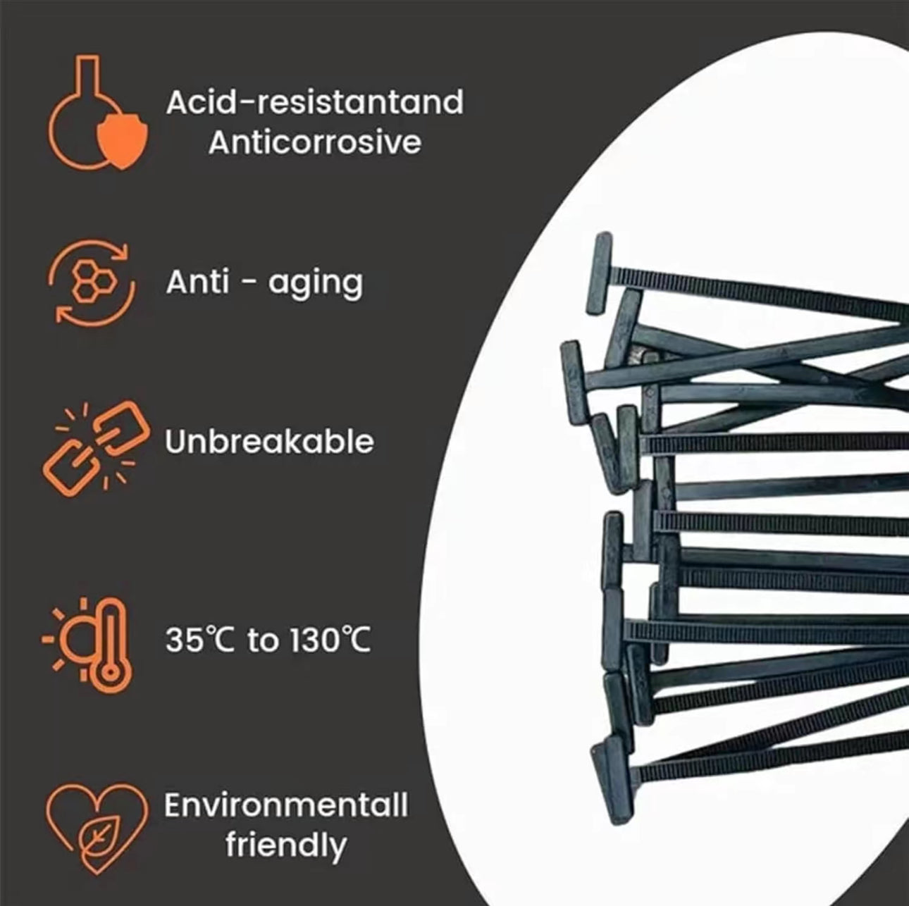 ZipLock Pro Heavy Duty Cable Ties - 50PCS Set
