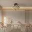 Beaded Fan lamp Wood Beaded Chandelier Oak White - Korvel
