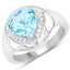 Bague en argent sterling avec topaze bleue suisse et topaze blanche de 2,23 carats