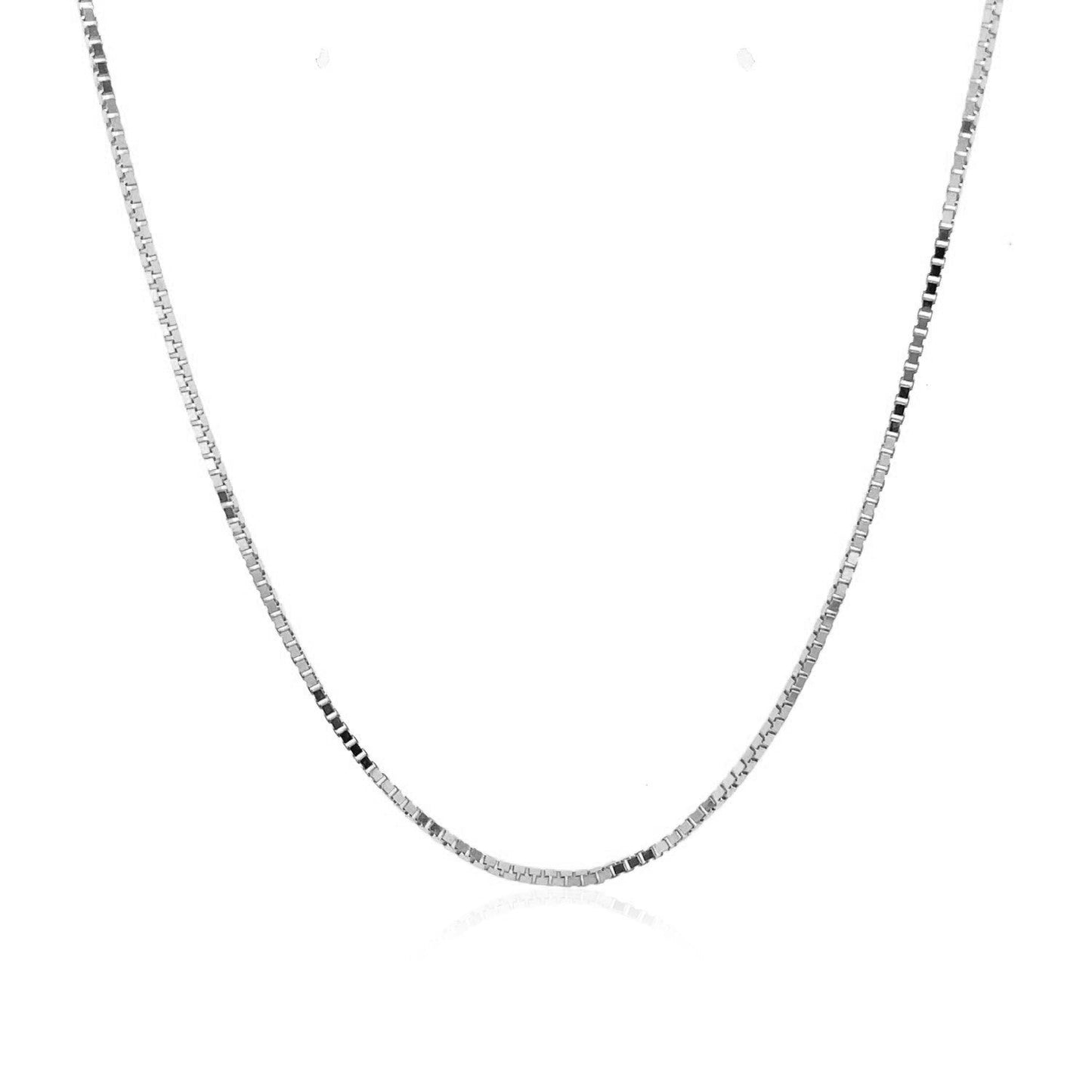 10k White Gold Classic Box Chain - 1.0mm
