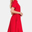 Elegant Surplice Short Sleeve Brushed Dress