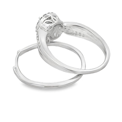 Conjunto de Anillo de Compromiso de Diamante de 0.25ct en Plata Esterlina