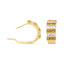 Boucles d'oreilles créoles huggie en or jaune 18K avec diamants taille princesse et saphirs jaunes