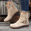 Bottines à boucle rétro décontractées à bout rond pour femmes