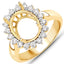 Anillo de Compromiso Semi Montura de Diamante Blanco de 0.54 Quilates en Oro Amarillo de 14K