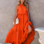 Elegant Ruffled Sleeveless Tiered Maxi Dress with Pockets