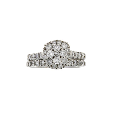 Conjunto de Anillo de Compromiso de Diamante de 1.30ct en Oro Blanco de 10KT