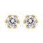 Pendientes de Stud de Corona de Diamante Redondo de Oro Amarillo de 14K