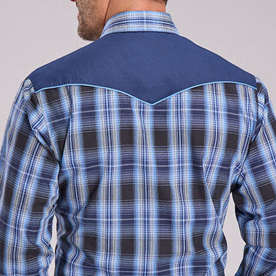 Stylish Blue Plaid Shirt for Men | Roper - Korvel