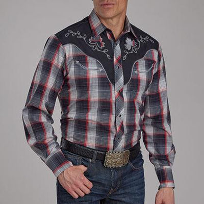 Classic Red Plaid Shirt for Men | Roper Collection - Korvel