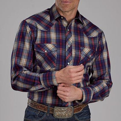 Stylish Blue and Red Plaid Shirt for Men | Roper - Korvel