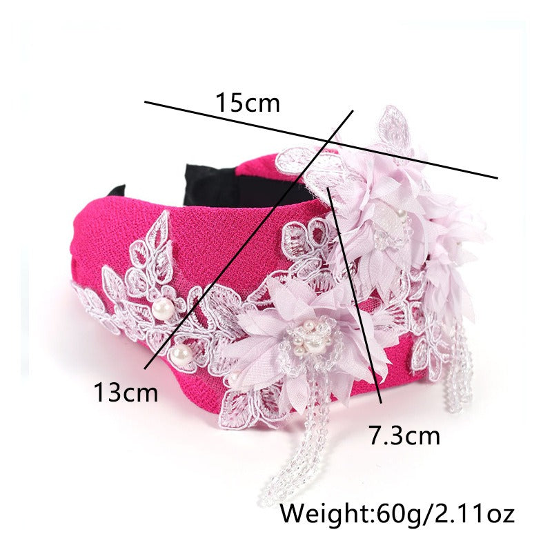 Elegant Handmade Crystal Flower Hair Hoop