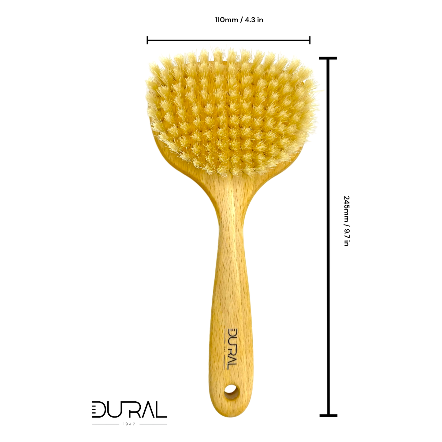 Cepillo de Sauna y Masaje de Madera de Haya Dural con Cerda de Jabalí Pura