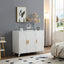 Sideboard Buffet cabinet with 3 doors and removable shelves, for living room, dining room, ivory white - Korvel