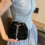 Sequin Chain Drawstring Bucket Bag - Korvel