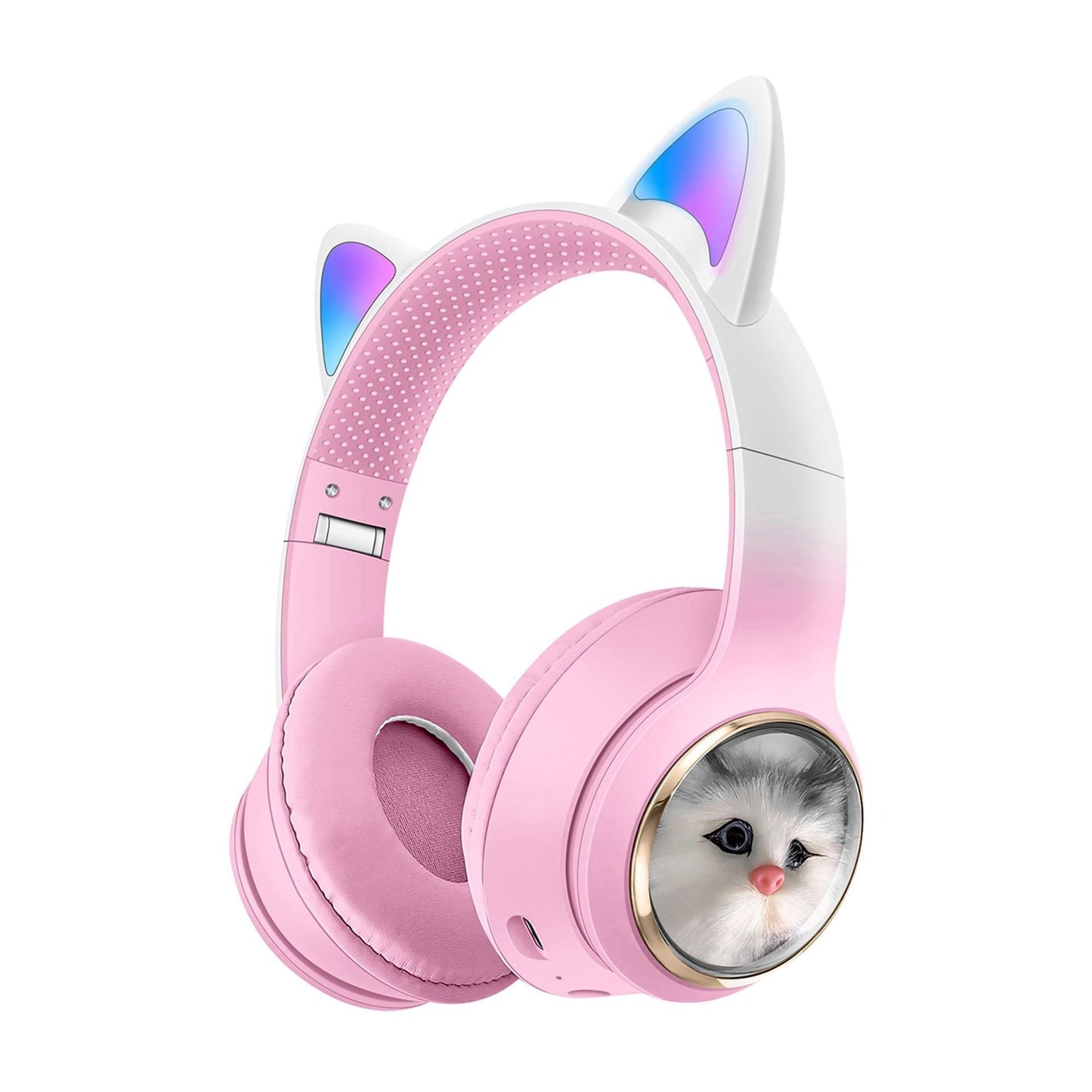 AKZ-09 Earphones Space Cabin Cartoon Simulation Cat Bluetooth Headwear Large Battery Earphones Foldable - Korvel