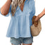 Womens French-style Short-sleeve V-neck Top