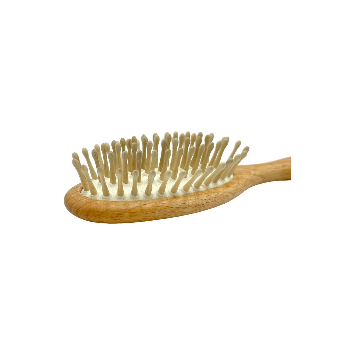Cepillo de pelo de madera de haya Dural con almohadilla de goma y pines de madera