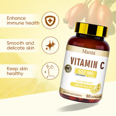Premium Vitamin C Capsules - 60 Count