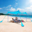 Family beach tent, large pop-up parasol, beach shelter, sun shade. Stable poles with portable carry bag. Outdoor shade. - Korvel