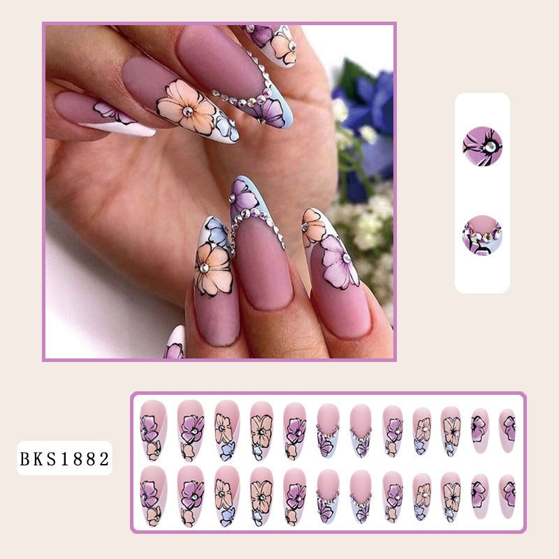 Mid-Length Almond Nail Art Patches for Stylish Looks
