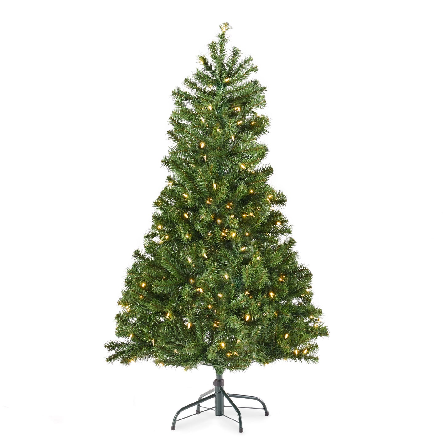 4.5' Hinged Tree with 200 Clear Lights-UL,Dia:32 - Korvel