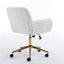 Chaise de bureau ajustable beige avec base en métal doré