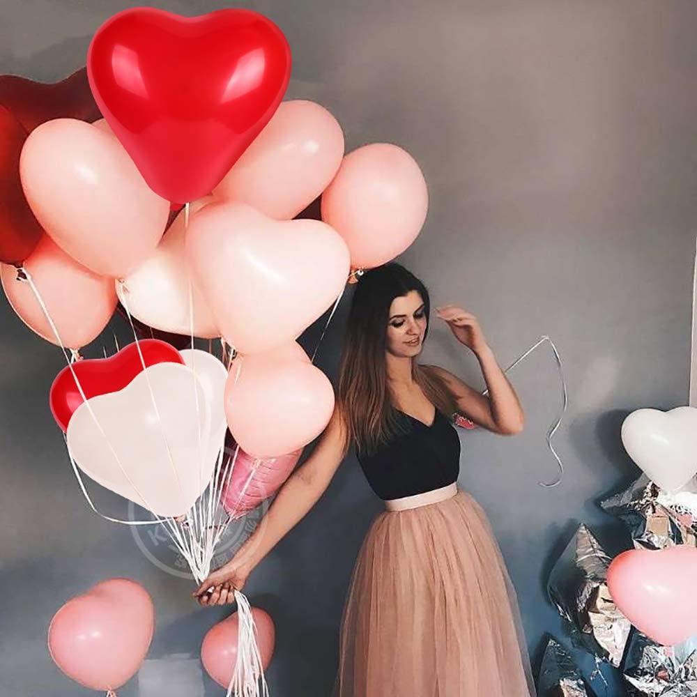 100-Piece Heart Shaped Balloons for Every Celebration