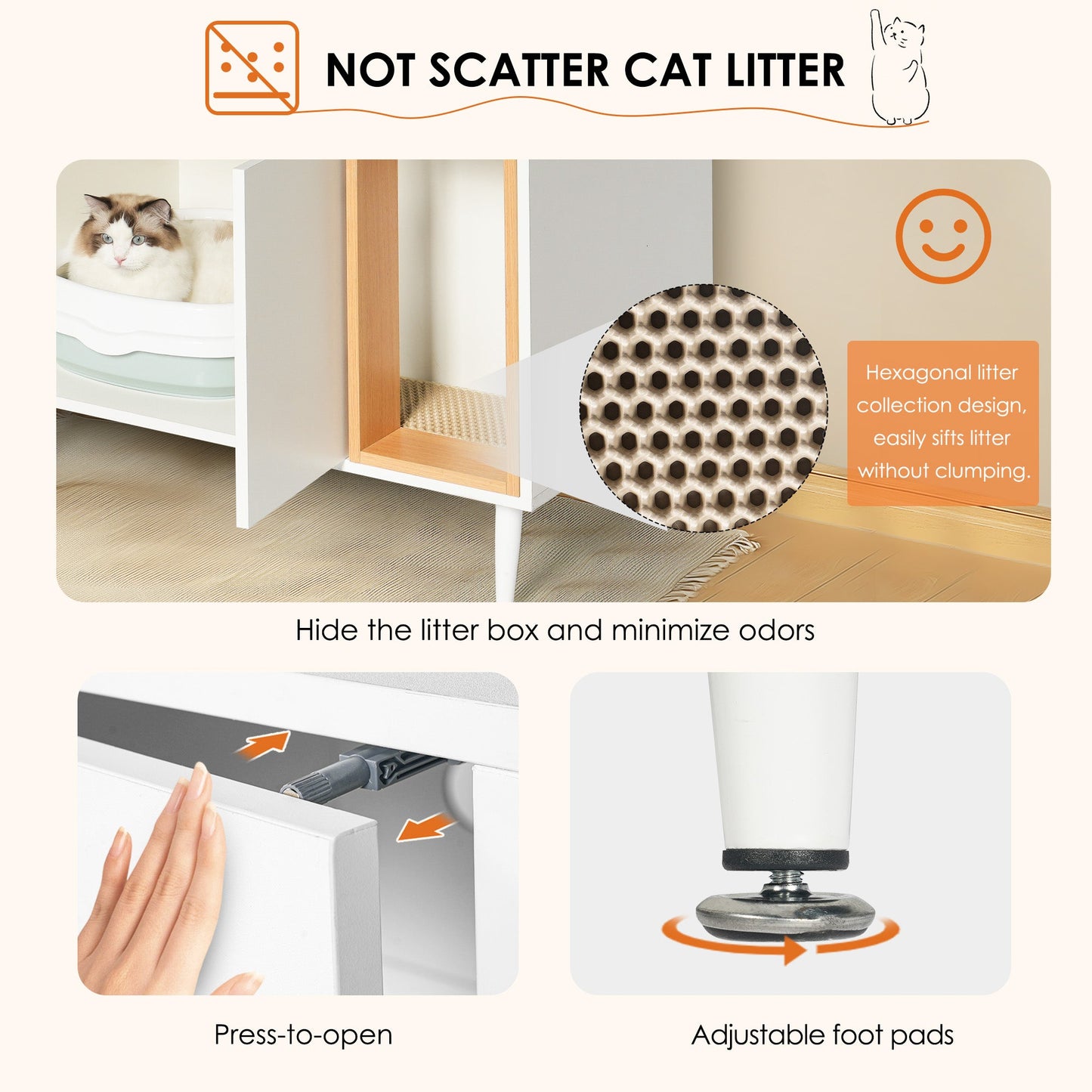 Armoire à Litière pour Chat Élégante avec Design Caché