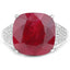14.47 Carat Dyed Ruby and White Topaz Sterling Silver Ring