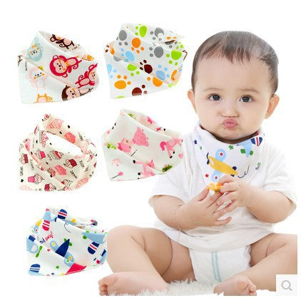 Baby Drooling Towel Baby Triangle Towel Double Layer According To The Buckle Newborn Child Headscarf Bib Scarf Spring And Summer Four Seasons - Korvel