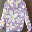 Floral Print Textured Drawstring Hoodie
