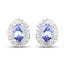 Ensemble de bijoux en tanzanite véritable de 2,46 carats et topaze blanche