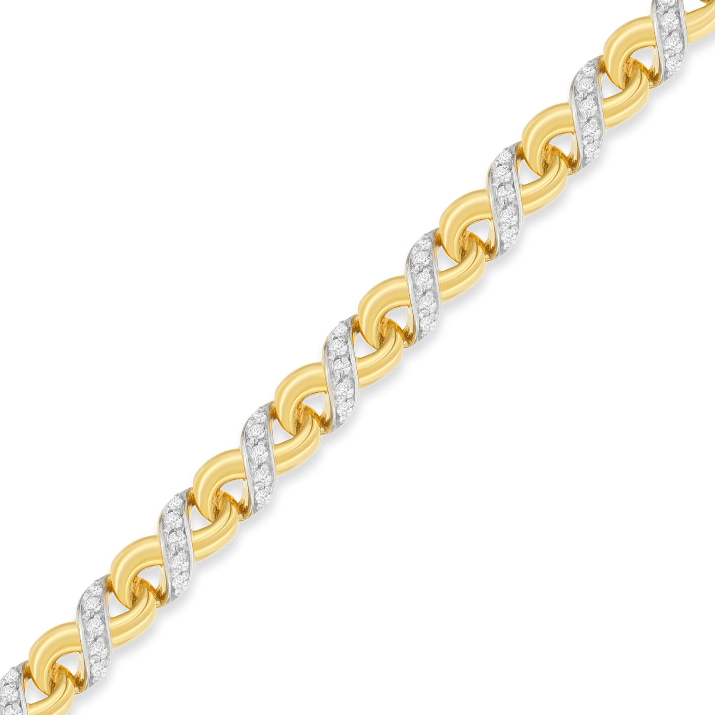 Collier Pendentif Riviera en Diamant en Or Jaune 10K