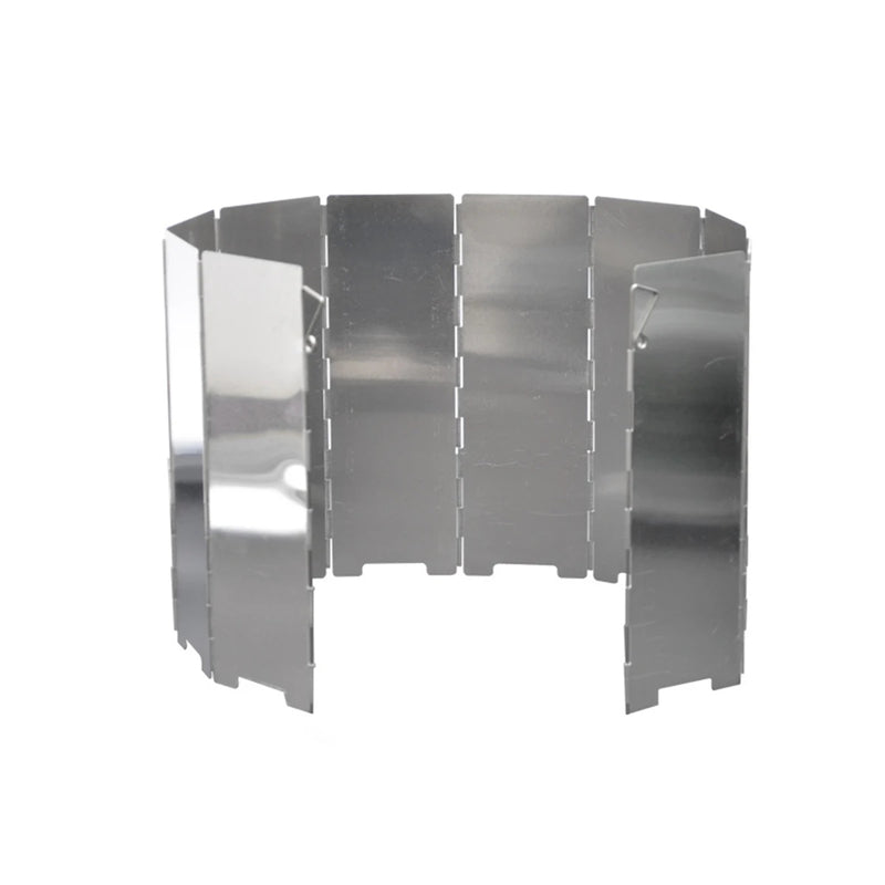 10 Plates Foldable Gas Stove Windshield Outdoor Camping Cooking Burner Windproof Screen Aluminium Alloy Outdoor Stove Wind Shield - Korvel