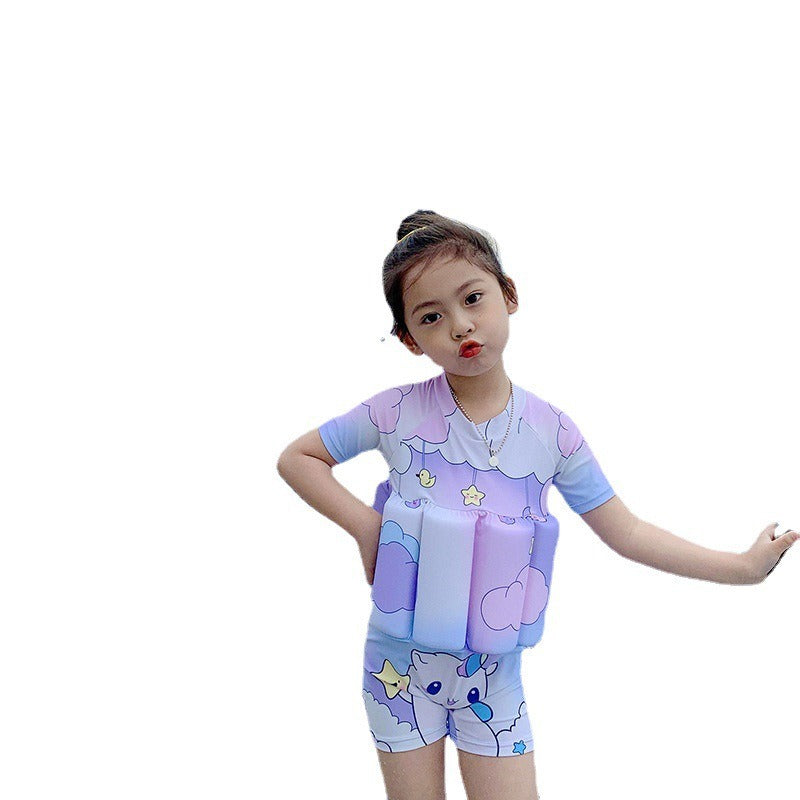 Baby swimsuit, cute cartoon girl buoyancy swimsuit, floating vest for children, baby survival swimsuit - Korvel