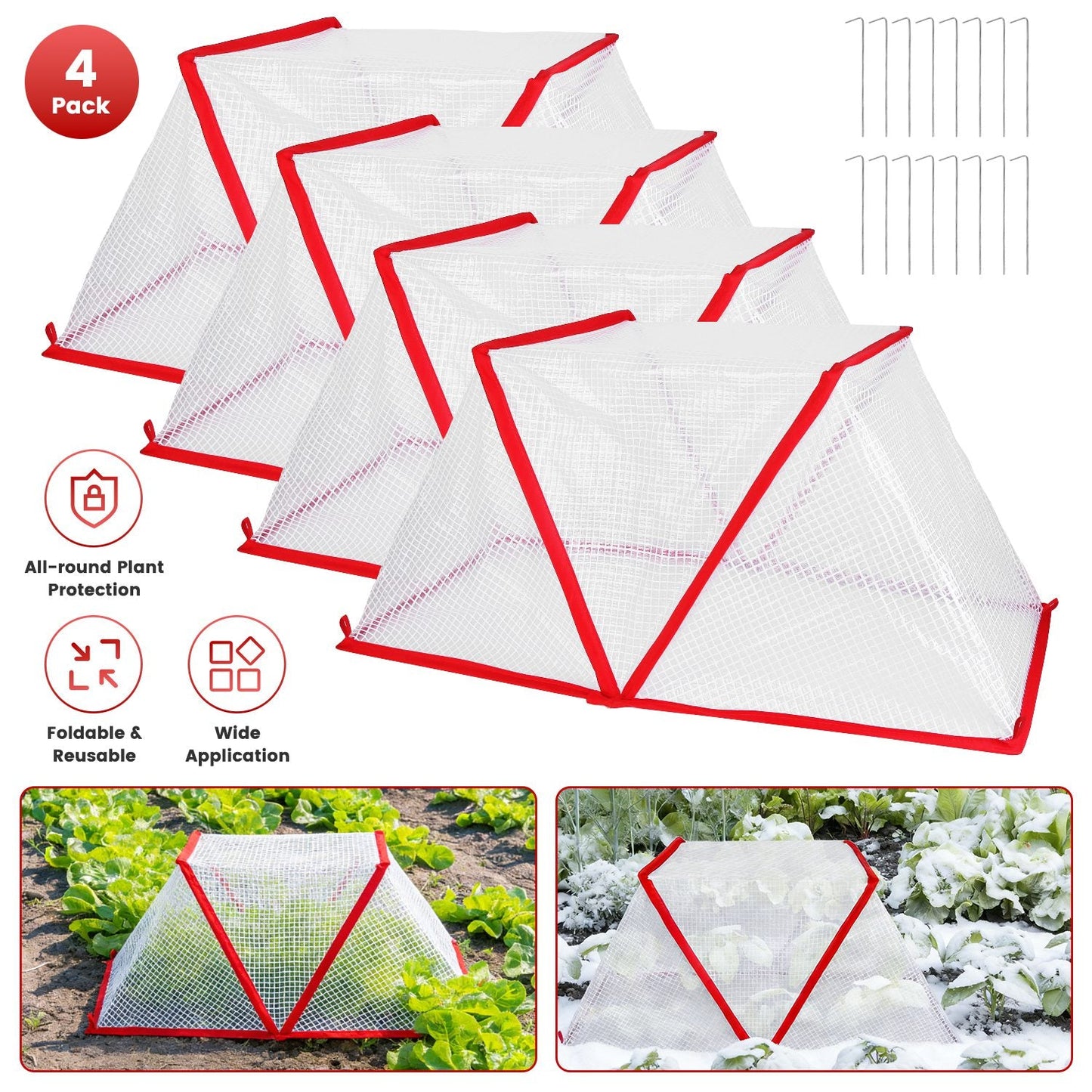 4-Pack Garden Row Accelerator Plant Covers
