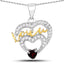 Pendentif en grenat véritable de 0,51 carat et topaze blanche en argent sterling