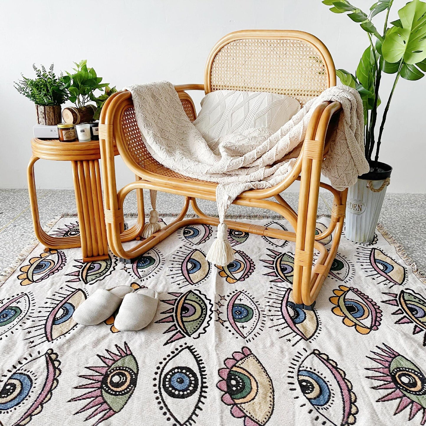 Evil Eye Beach Blanket Fashion Towel Camping Mat Picnic Rug Demon Eye Home sofa Throw Blanket Camp Tent Outdoor Deco - Korvel