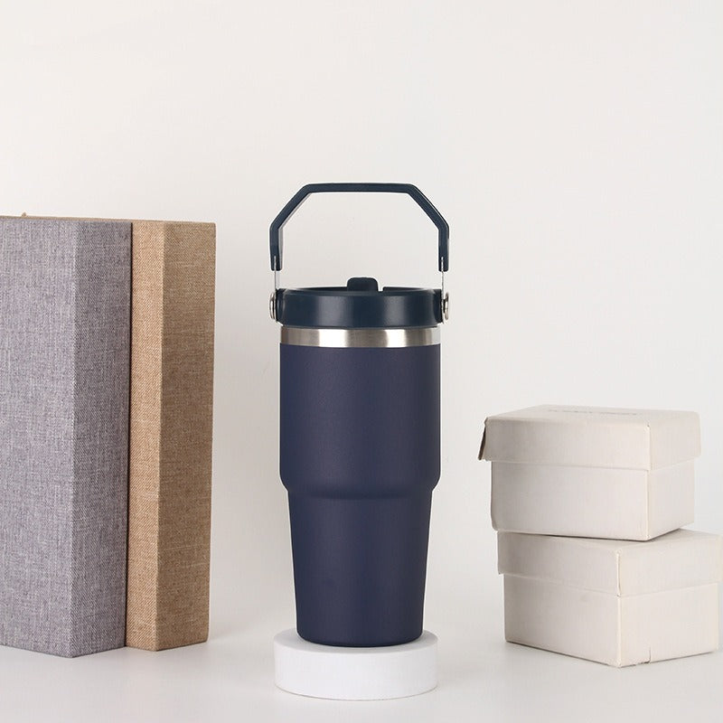 20oz30ozPortable Car Cup Stainless Steel Cup Travel Sports Water Bottle With Handle Cover Coffee Tumbler Cup - Korvel