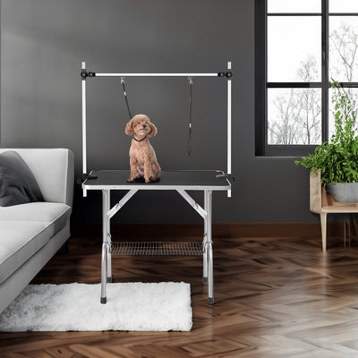 36" Professional Dog Pet Grooming Table Adjustable Heavy Duty Portable w/Arm & Noose & Mesh Tray - Korvel