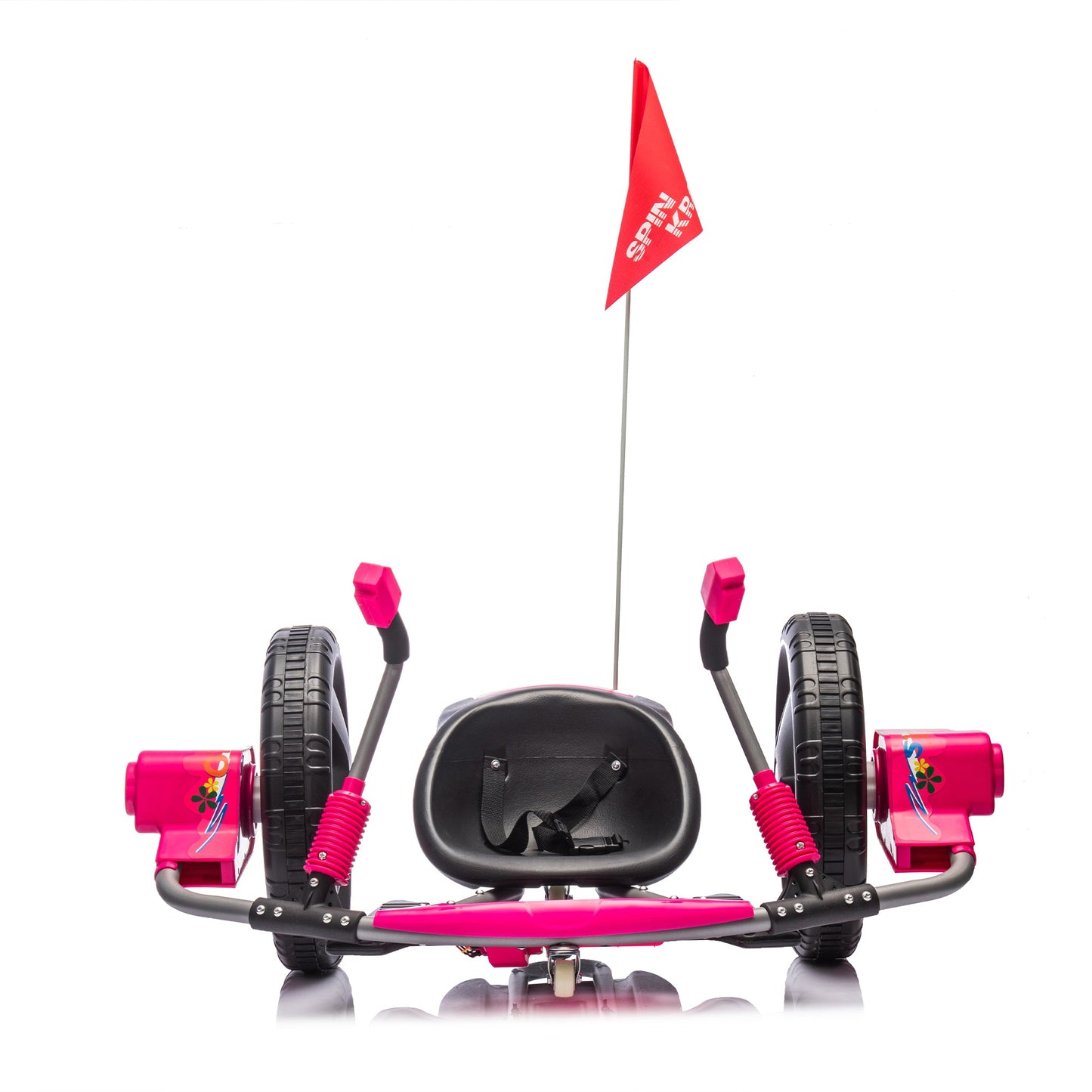 12V Kids Ride On Electric Toy,2WD,16'' exaggerated wheel,Dual handle control for 360 degree flexible steering and rotation - Korvel